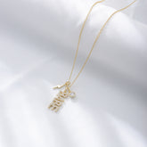 BABE Letter with Zircon Pendant Silver Necklace for Women